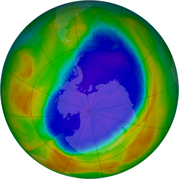 Antarctic ozone map for 19 September 2002